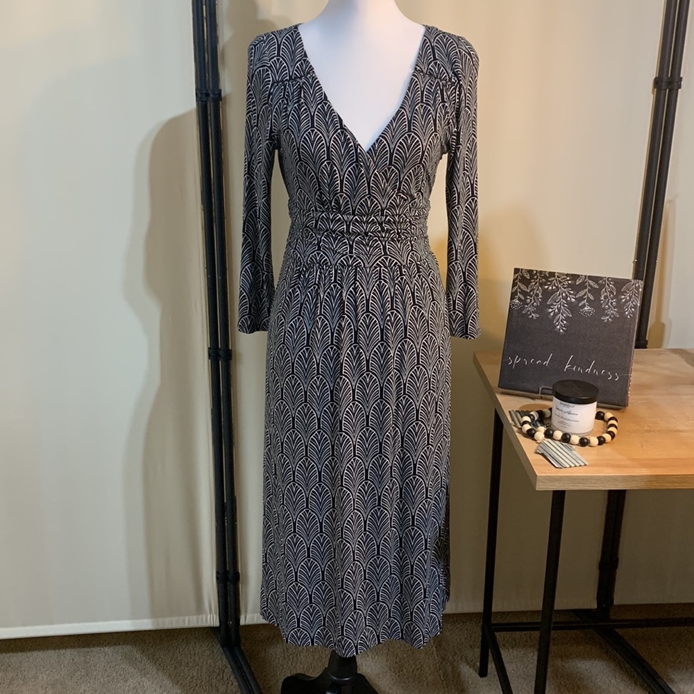 Maeve Anthropologie Black & Cream Dress Size Medium